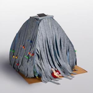 “Yurtmobile" (30 x 30 x 30, Mixed Media, 2024) by Marcia Annenberg.
