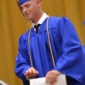 Griffin Yereance with one of his awards. KEVIN BURNHAM/Boothbay Register