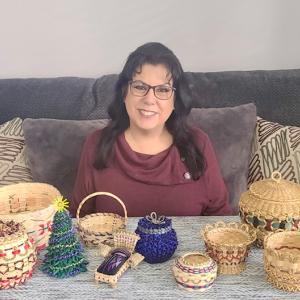 Wabanaki master basket maker Debbie Nicholas will be coming to the Southport Town Hall to demonstrate the techniques of making baskets of brown ash wood, and sweetgrass. Courtesy of Debbie Nicholas