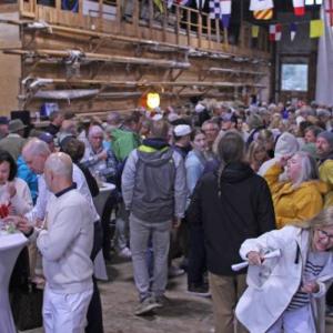 A huge crowd gathers for the 2026 Claw Down at Sample's Shipyard June 18. STEVE EDWARDS/Boothbay Register