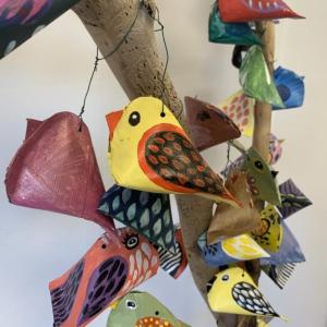A year's worth of toilet paper rolls and three generations' worth of talent later, this vibrant, bird-filled tree was born. ISABELLE CURTIS/Boothbay Register