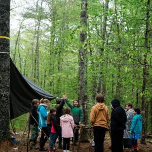 Boothbay Region Elementary School students in a Hearty Roots adventure. Courtesy of Hearty Roots.