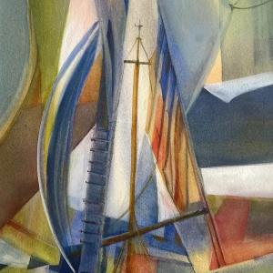 "Dreamboat" (cropped)- watercolor - Mary Jo Rines. Courtesy of the family