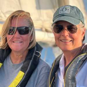 Captain Leigh Mumford (l), with First Mate Alicia Barry (r) team up to lead Women On The Water Friday sailing.