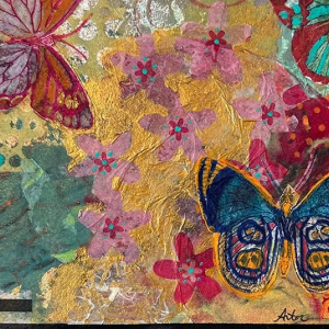 Debra Arter - "August Garden" - mixed media collage. Arter will be holding a class on the art of collage at MAG. Courtesy of the gallery