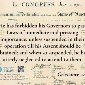 Image of grievance 2 from the Declaration of Independence