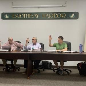 The Boothbay Harbor Planning Board approves the Fuller's shoreland permit during a July 2 meeting. ISABELLE CURTIS/Boothbay Register