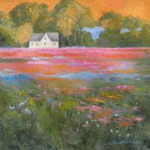 "Pink Inspiration" - 18" x 18" - Lynne Seitzer, Joy to the Wind Gallery. Courtesy of the artist