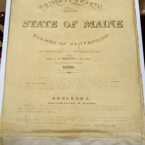 Part of Southport Memorial Library's Maine Constitution Exhibit. Courtesy photo
