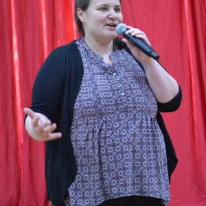 Emily Mirabile introducing a show. File photo