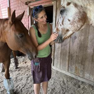 Amanda, with Fiona and Flash, residents at Darrowby. Courtesy photo