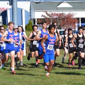 The start of the home meet against Lisbon and Richmond on Friday, Sept. 18. KEVIN BURNHAM/Boothbay Register