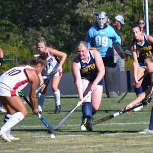 Boothbay looks to prevent an entering pass by Lisbon's Brynne Chase in the first half. KEVIN BURNHAM/Boothbay Register