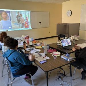 Future babysitters learn the proper techniques for caring for an infant at a Babysitter Training class in Wiscasset last spring. Courtesy of Raye Leonard