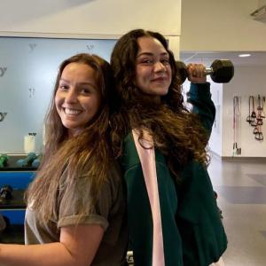 Konstantina Rigas and Maria Santos, workout partners and friends. Courtesy of Allyson Goodwin 