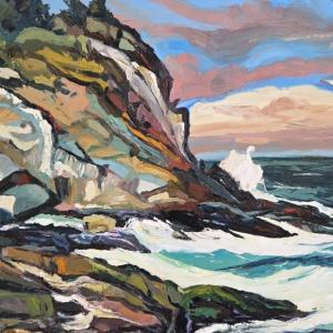 Michael Vermette, "Storm at Blackhead, Monhegan," oil on canvas, 30" x 40". 