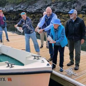 Christening one of the boats. Courtesy photo