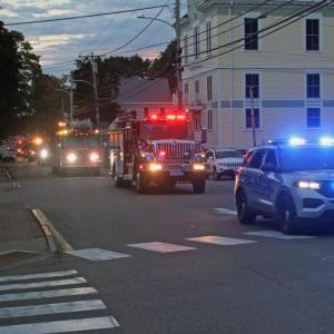 Boothbay Harbor Police Department leads the parade. STEVE EDWARDS/Boothbay Register