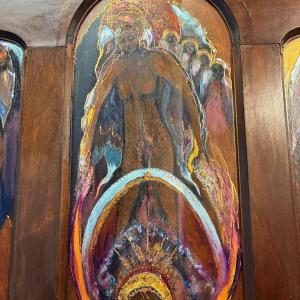 Panel two of "Divine Mother" by Georjean Machulis.