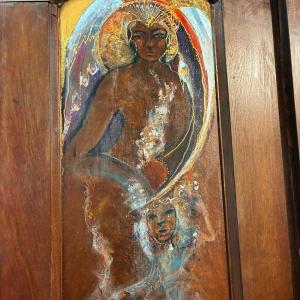 Panel three of "Divine Mother" by Georjean Machulis.