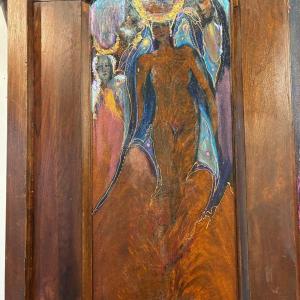 Panel one of "Divine Mother" by Georjean Machulis.