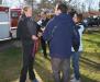 Ellie Logan gets interviewed before the parade by Channel 8 news. KEVIN BURNHAM/Boothbay Register