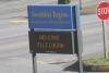 The high school sign welcomes Ellie Logan. KEVIN BURNHAM/Boothbay Register