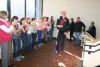 Students and staff applaud Ellie Logan as she makes her way to the BRES gym for the reception. KEVIN BURNHAM/Boothbay Register