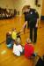 Ellie Logan shows students one of her two Olympic gold medals. KEVIN BURNHAM/Boothbay Register
