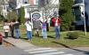 Boothbay Register employees cheer Ellie Logan. SUE MELLO/Boothbay Register