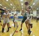 Morgan Crocker gets ready to shoot while cousin Allison Crocker (#23) and teammate Ashley Reed look on. RYAN LEIGHTON/Boothbay Register