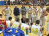 Seahawk coach I.J. Pinkham talks to his players during a second-half timeout Wednesday night. RYAN LEIGHTON/Boothbay Register