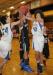 Gabe Purin, left, and Abel Bryer battle Hall-Dale's Isaiah Butler for a rebound. KEVIN BURNHAM/Boothbay Register