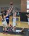 Alex Clarke gets a clear shot after a Hall-Dale player hits the deck. RYAN LEIGHTON/Boothbay Register