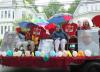 Sandra Rumery, Dr. Nancy Oliphant and Susan Endicott on the Save St. Andrews float. SUE MELLO/Boothbay Register