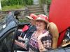 ane Good and Marie Snow lead the Save St. Andrews float in Good's heart-plastered Miata. SUE MELLO/Boothbay Register