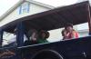 Boothbay Register's nostalgic float, with Nicole Lyons and Suzi Thayer. SUE MELLO/Boothbay Register
