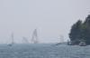 Boats gather offshore on Tuesday. SUE MELLO/Boothbay Register