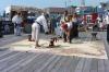 Setting sail after collecting the treasure. A string on a wooden ship makes a nifty way to sail! KATRINA CLARK/Boothbay Register