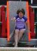 Dunk Tank first-timer Ella Watts, 5, anticipates the shock. KEVIN BURNHAM/Boothbay Register