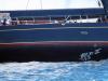 When enough wind allows the Marie to heel over, this cannon can be seen painted on the bottom of the yacht. GARY DOW/Boothbay Register