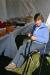 Susie Giles knits while waiting for customers at the festival. KEVIN BURNHAM/Boothbay Register