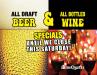 All DRAFT BEER SPECIALS ?