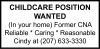 Childcare Position Wanted