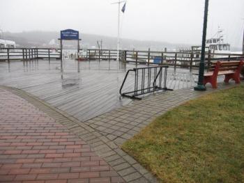 Whale Park off Commercial Street in Boothbay Harbor is the site of a proposed park bench to celebrate the life of Jim Taliana, who was known throughout town for his love for art and community service. A bicycle rack marks the spot where the stone bench is to be placed. Courtesy Barbara Eldred