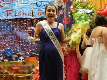 The surprised and happy Miss Shrimp Princess 2013 Lillian Sherburne. LISA KRISTOFF/Boothbay Register