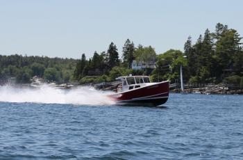Thunderbolt, the fastest lobster boat in the Boothbay Harbor Lobster Boat Races. SUE MELLO/Boothbay Register