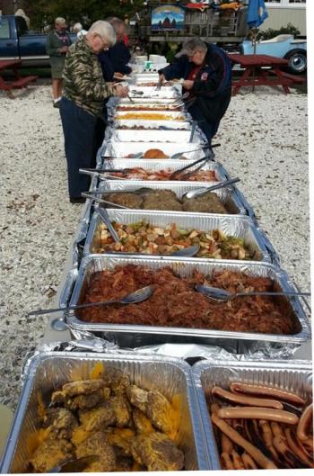 SOME OF the endless trays of food served to the public at Dunton’s closing buffet. Courtesy of Gary Starankewicz