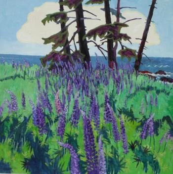 “Lupines,” oil by Andrea Peters