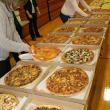 Pizzas, donated by area merchants, were a big hit with the student athletes at the sports awards. KEVIN BURNHAM/Boothbay Register